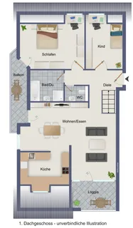 Eigentumswohnung im Maisonette-Stil in zentraler Lage von Waiblingen – zwei Balkone & TG-Stellplatz – Bild 3