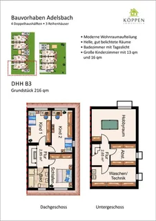 Attraktives Doppelhaushälfte 133 m² Wfl., Wohn- und Nutzfläche 178,  Winnenden, Adelsbach – Bild 4