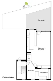 Büro-/Praxisfläche beim Bahnhof in Winnenden, 67 m² + 24 m² Nebenfläche + Terrasse – Bild 3