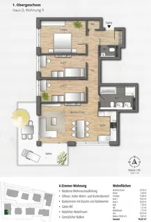 Neuwertige 4-Zi.-Wohnung, 96 m², großer Balkon, hochw. Ausstattung, Aufzug, langfristig zu vermieten – Bild 3